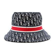 Load image into Gallery viewer, Dior Oblique Trotter Hat Size 58 Navy/Red Rayon56% Cotton27% Silk9% Polyester8%
