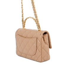 将图像加载到图库查看器中,CHANEL Matelasse Top Handle 2-Way Chain Shoulder Bag BeigeAS4023 Shiny Lambskin Size Small