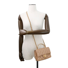 将图像加载到图库查看器中,CHANEL Matelasse Top Handle 2-Way Chain Shoulder Bag BeigeAS4023 Shiny Lambskin Size Small