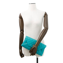 Load image into Gallery viewer, CHANEL Matelasse Clutch Bag TurquoiseA98558 Lambskin