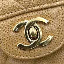 将图像加载到图库查看器中,CHANEL Matelasse W Flap ChainShoulder Bag BeigeA01112 Caviar Leather Size 25
