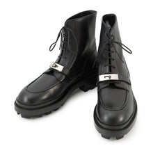 Load image into Gallery viewer, HERMES Kelly Buckle Short Boots Fiacre Black Leather Size 42