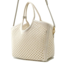 Load image into Gallery viewer, MIUMIU IVY logo tote White/Black5BG281 Cotton100%