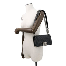 将图像加载到图库查看器中,CHANEL Boy Chanel ChainShoulder Bag BlackA67085 Caviar Leather Size 20