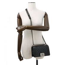Load image into Gallery viewer, CHANEL Boy Chanel ChainShoulder Bag BlackA67085 Caviar Leather Size 20