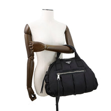Load image into Gallery viewer, PRADA Tessuto Bomber 2-Way Handbag BlackBL0881 Nylon