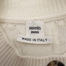 Load image into Gallery viewer, HERMES Morning Walk Cardigan Size 40 White Wool 80% Cashmere20%