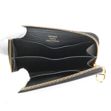 将图像加载到图库查看器中,HERMES Chaine d'Ancre Zip Ango Coin purse Black Evercolor