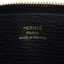 将图像加载到图库查看器中,HERMES Chaine d'Ancre Zip Ango Coin purse Black Evercolor