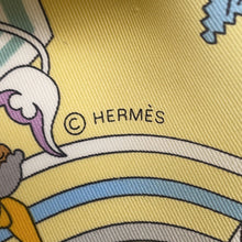 将图像加载到图库查看器中,HERMES Carre Flying Carre Carres Volants Size 70 JauneSoufre/Aqua/White Silk100%