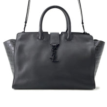 Load image into Gallery viewer, SAINT LAURENT PARIS Downtown Cabas 2-Way Handbag Black436832 Crocodile Embossed Leather