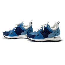 将图像加载到图库查看器中,LOUIS VUITTON Run Away Line Sneakers Navy/Blue Denim Suede Size 35