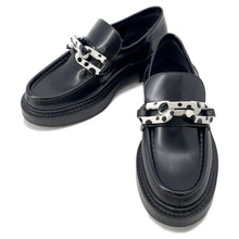 Load image into Gallery viewer, LOUIS VUITTON LVxYK Academy Line Loafers Black/White Leather Plastic Size 36
