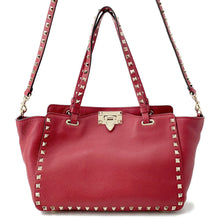 将图像加载到图库查看器中,Valentino Garavani Rock Studded 2-way Shoulder Bag RedNW2B0037VSF Leather
