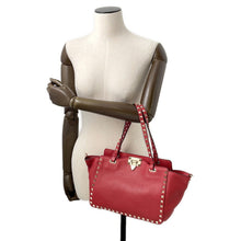 将图像加载到图库查看器中,Valentino Garavani Rock Studded 2-way Shoulder Bag RedNW2B0037VSF Leather