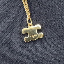 将图像加载到图库查看器中,CELINE Triomphe Necklace Gold460GB6BZI Gold Plated Rhinestone