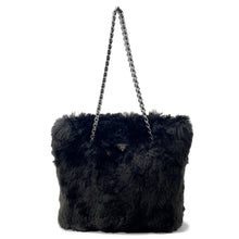 将图像加载到图库查看器中,PRADA Triangle logo Chain tote BlackBR4759 Faux Fur Leather