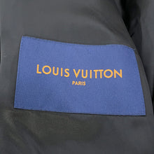 Load image into Gallery viewer, LOUIS VUITTON Signature Varsity Blouson Size 50 Black/White Calf Leather Wool Faux Pearl
