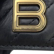将图像加载到图库查看器中,BALENCIAGA Quilted Magnetic Card Holder Black782132 Crushed Calf Leather