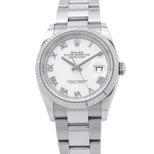 将图像加载到图库查看器中,ROLEX Datejust W36mm Stainless Steel K18WG White Dial126234