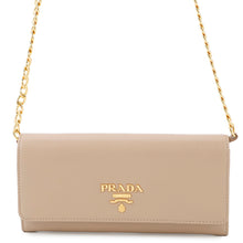 将图像加载到图库查看器中,PRADA Vitello Move Chain Wallet Beige1BP290 Leather