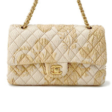 将图像加载到图库查看器中,CHANEL Matelasse Double Flap Jacquard Chain Shoulder Bag Gold CottonJersy