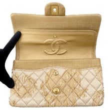将图像加载到图库查看器中,CHANEL Matelasse Double Flap Jacquard Chain Shoulder Bag Gold CottonJersy