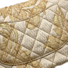 将图像加载到图库查看器中,CHANEL Matelasse Double Flap Jacquard Chain Shoulder Bag Gold CottonJersy