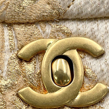 将图像加载到图库查看器中,CHANEL Matelasse Double Flap Jacquard Chain Shoulder Bag Gold CottonJersy