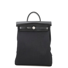 Load image into Gallery viewer, HERMES Herbag Zip Ad Black Toile Officier Vache Hunter Leather Size PM