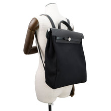 Load image into Gallery viewer, HERMES Herbag Zip Ad Black Toile Officier Vache Hunter Leather Size PM