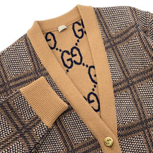 将图像加载到图库查看器中,GUCCI Reversible cardigan GG Size XS Brown773903 Lana 95%, Polyamide 4%, Elastine 1%