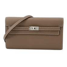 将图像加载到图库查看器中,HERMES Kelly wallet long to go Etoupe Evercolor