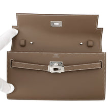 将图像加载到图库查看器中,HERMES Kelly wallet long to go Etoupe Evercolor