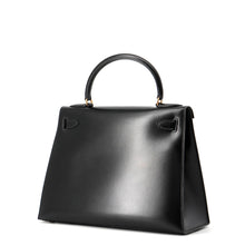 将图像加载到图库查看器中,HERMES Kelly Sellier Black Box Calf Leather Size 28