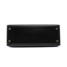 将图像加载到图库查看器中,HERMES Kelly Sellier Black Box Calf Leather Size 28