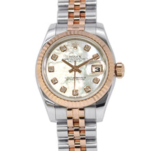 将图像加载到图库查看器中,ROLEX Datejust W26mm Stainless Steel K18PG White Shell Dial179171NG