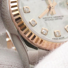 将图像加载到图库查看器中,ROLEX Datejust W26mm Stainless Steel K18PG White Shell Dial179171NG