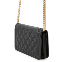 将图像加载到图库查看器中,CHANEL Boy Chanel Chain Wallet BlackAP1117 Caviar Leather