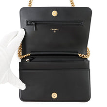 将图像加载到图库查看器中,CHANEL Boy Chanel Chain Wallet BlackAP1117 Caviar Leather