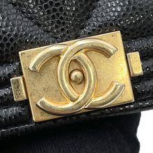 将图像加载到图库查看器中,CHANEL Boy Chanel Chain Wallet BlackAP1117 Caviar Leather