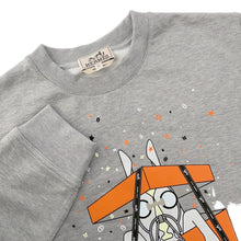 将图像加载到图库查看器中,HERMES Knitted Fabric Boite Surprise Surprise Box Size M Gray/Orange Cotton100%