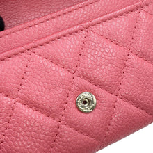 将图像加载到图库查看器中,CHANEL Matelasse Bifold Wallet Card Case PinkA80799 Caviar Leather