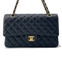 Load image into Gallery viewer, CHANEL Matelasse W-Flap W-Chain Shoulder Bag BlackA01112 Caviar Leather Size 25