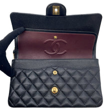 Load image into Gallery viewer, CHANEL Matelasse W-Flap W-Chain Shoulder Bag BlackA01112 Caviar Leather Size 25