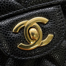 Load image into Gallery viewer, CHANEL Matelasse W-Flap W-Chain Shoulder Bag BlackA01112 Caviar Leather Size 25