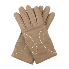 将图像加载到图库查看器中,HERMES H logo glove Size 7 Beige Lambskin