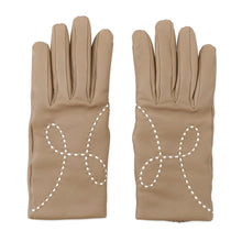 将图像加载到图库查看器中,HERMES H logo glove Size 7 Beige Lambskin