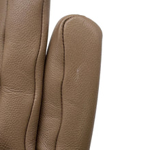 将图像加载到图库查看器中,HERMES H logo glove Size 7 Beige Lambskin