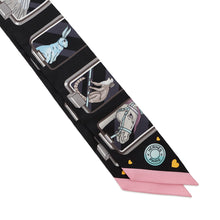 将图像加载到图库查看器中,HERMES Twilly HERMES Story Black/Grease/Rose Silk100%